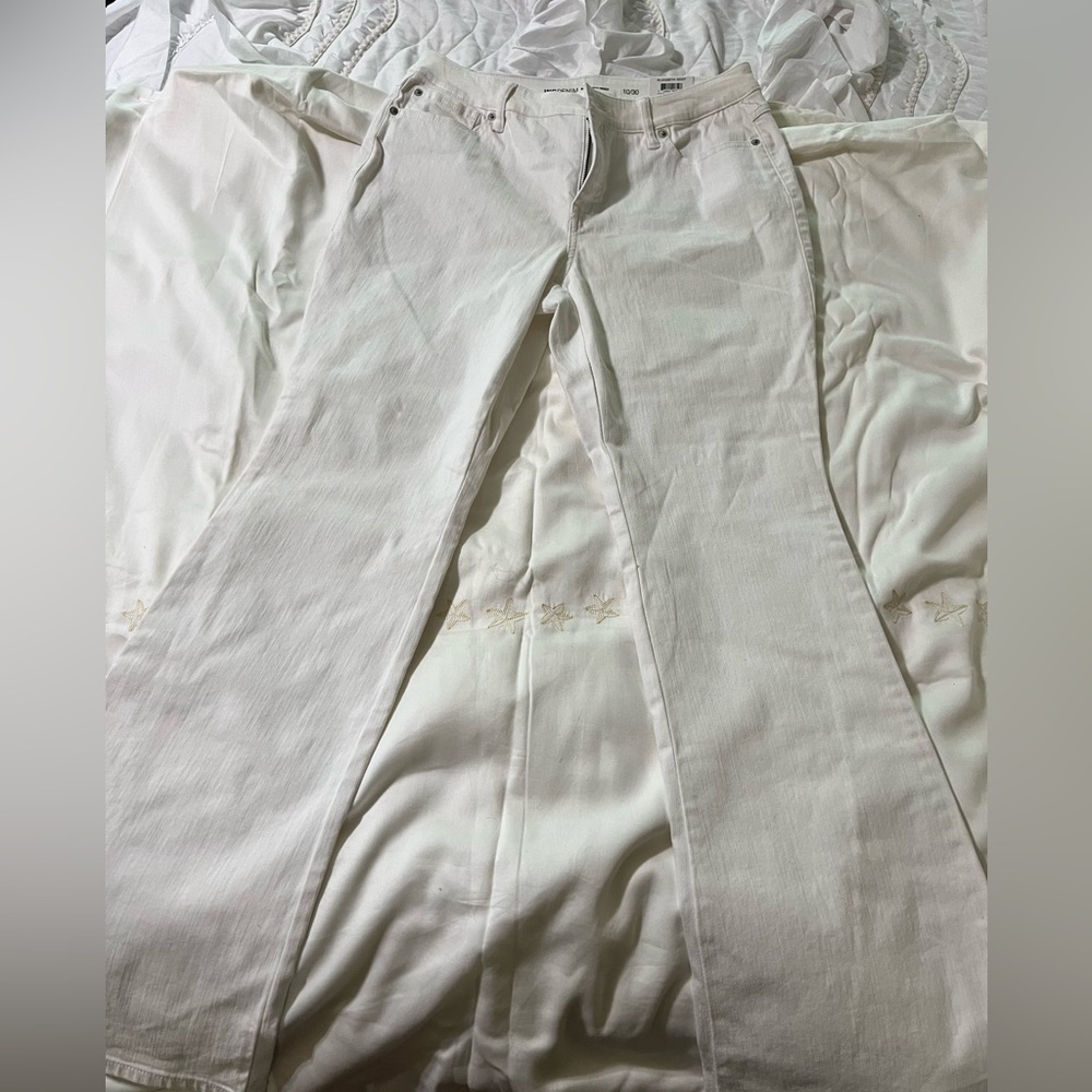 INC denim white jeans